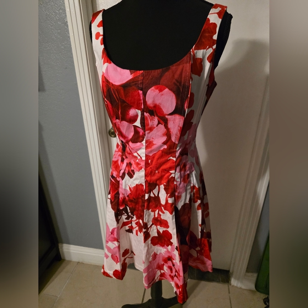 Nine West Red Pink And White Dress Size 8